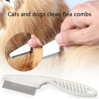 Pet Dog Hair Flea Comb Stainless Pin Dog Cat Grooming Brush Comb For Head Lice Detection Multifunction Cleaning Tool Brushes  Combs