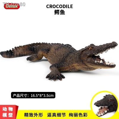 🎁 ของขวัญ Childrens wild animal model simulation crocodile toy furnishing articles alligators crocodiles solid static