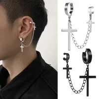 1 Piece Stainless Steel Painless Butterfly Ear Clip Earrings for Men/Women Punk Black Non Piercing Fake Earrings Jewelry Gifts