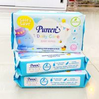 [3ห่อ] ทิชชู่เปียก ผ้าเปียก เพียวรีน เดลี่แคร์ ห่อ 50 แผ่น รวม 3 ห่อ PUREEN Daily Care Baby Wipes