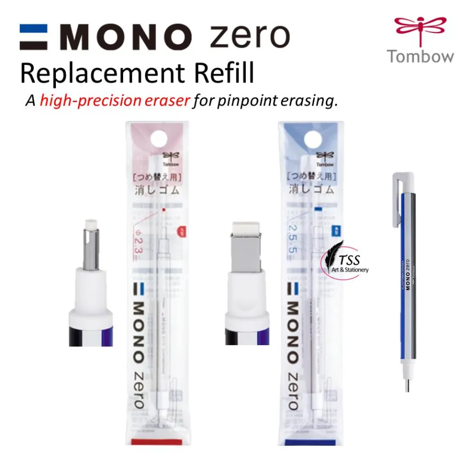 Tombow Mono Zero Eraser White - Round Tip 2.3mm - Precision Eraser
