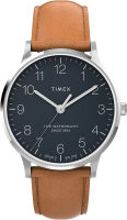 Timex 40 mm Waterbury Classic Leather Strap Watch Light Brown/Blue