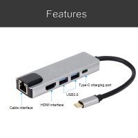 【】 Legend Services ธันเดอร์โบลท์ Rj45ฮับ USB 3กิกะบิตสำหรับ C Mac C Ethernet USB-C HDMI-เข้ากันได้กับสายแลนจุดรวมที่ชาร์จยูเอสบี USB แท่นชาร์จหนังสือ PD ประเภท Basix