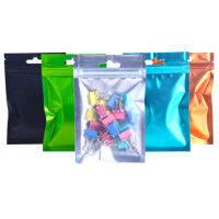 100PcsLot Clear Mylar Foil Zip Lock Plastic Bag with Hang Hole Tear Notch Self Seal Reusable Reclosable Food Gift Pack Pouches