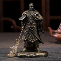 Chinese Guan Gong Buddha Statue Bronze Color Ornaments Resin Crafts Feng Shui Big Budda Sculpture Figurines Home Decoration Room