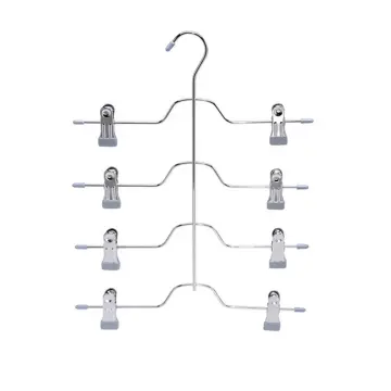 4-Tier Skirt Hangers with Clips Pant Hangers Space Saving Multiple