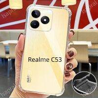 Realme Realme C53 Narzo เคสใส N53หลังซิลิโคนบางกันกระแทกสีเหลืองทนเคส TPU นุ่มโปร่งใสเพรียวบางสำหรับ RealmeC53 Realme NarzoN53