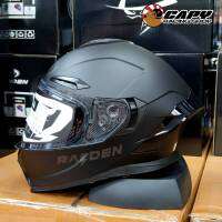 หมวกกันน๊อค Raiden STR สีดำด้าน Matt Black มี แว่นกันแดด  ทรงสปรอท์ ลู่ลม !!แถมชิลด์ดำ!! (ร้านจริง)