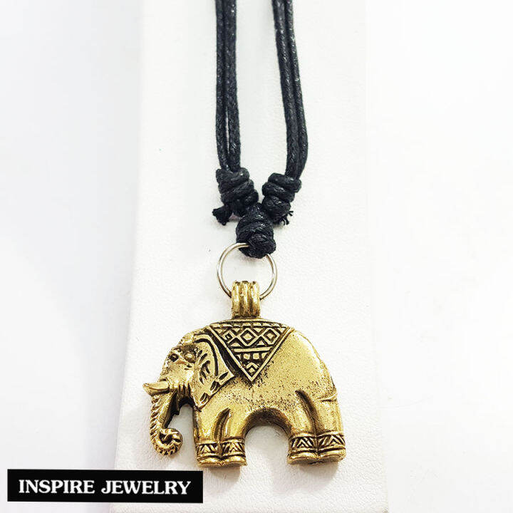 inspire-jewelry-จี้ช้างทองเหลือง-ทนทาน-สวยงาม-พร้อมสร้อยเชือกปรับขนาดได้-ให้โชคลาภเสริมอำนาจวาสนา-ป้องกันสิ่งอัปมงคล-พลังอำนาจเพิ่มขึ้นในตัว-ช่วยให้สามารถฟันฝ่าอุปสรรค-และมีชัยเหนือศัตรู