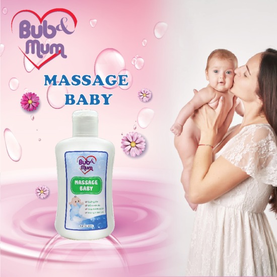 Massage baby dầu mát xa giữ ẩm thư giãn cho bé 100ml bub&mum - ảnh sản phẩm 2