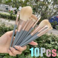 【cw】 10Pcs Soft Fluffy Makeup Brushes Set for cosmetics Foundation Blush Eyeshadow Blending brush beauty tool !