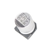 10ชิ้น330UF 6.3V 330MFD 6.3โวลต์ตัวเก็บประจุชนิดอิเล็กโตรไลต์ของ SMD 6.3มม. X 7.7มม.