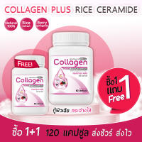 ? พร้อมส่ง! ? CN Collagen คอลลาเจนจากเซราไมด์ที่ได้จากข้าว ผิวพรรณสดใส มีออร่า ลดการเกิดสิว ผิวยืดหยุ่น อิ่มน้ำ 1 แถม 1(120 แคปซูล)