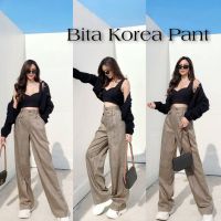 กางเกงขายาวเอวสูงรุ่นใหม่✨Bita Korea Pant✨ผ้าทอเกาหลีลายตาราง ดีเทลดีทรงสวย ป้ายCottoncandy