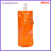 wangzhansi 480ml แบบพกพา Ultralight foldable Water BAG ขวดน้ำขวดนุ่ม