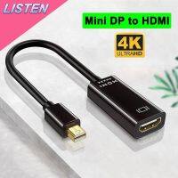 Adaptor port tampilan Mini 4K ke kabel Mini yang kompatibel dengan HDMI DP jantan ke HDMI Female Thunderbolt 2 untuk Macbook Air HDTV PS5 Laptop