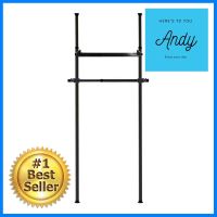 ราวแขวนผ้า 1 ราวแขวน 1 ชั้นวาง TUGU R16B สีดำ1-BAR CLOTHES RACK WITH 1 SHELF TUGU R16B BLACK **ขายดีที่สุด**