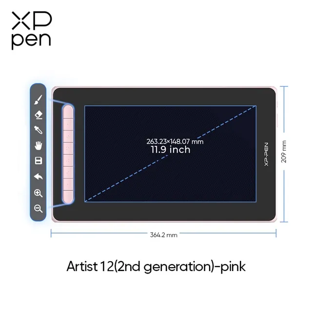 Xppen Artist Series Pen Display (2Nd Gen) Artist 10 12 16 Inch Graphic