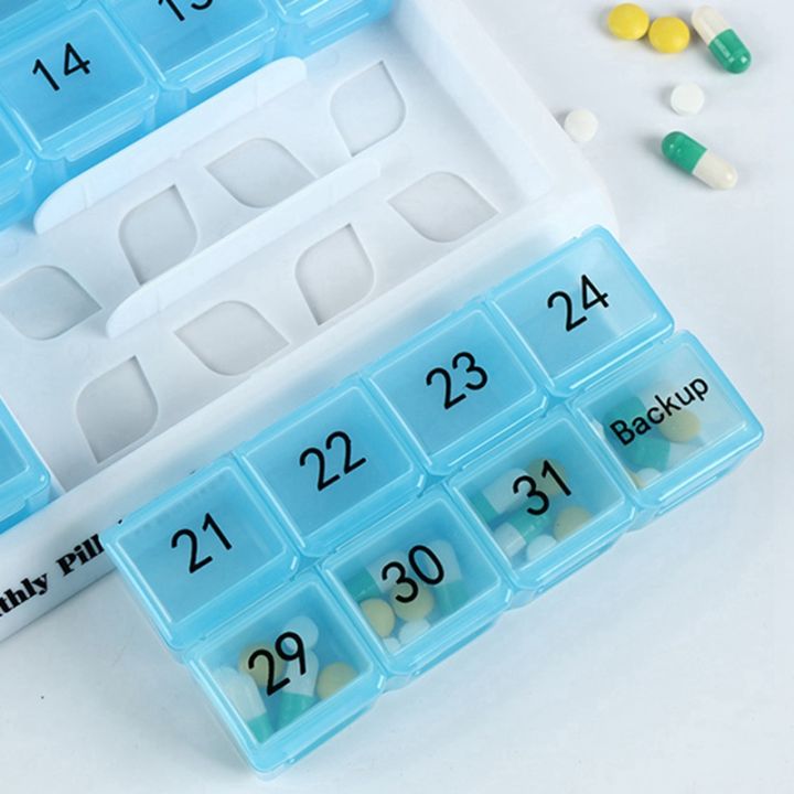 2x-monthly-pill-organizer-31-compartments-1-per-day-4-week-full-month-31-day-pill-organizer-blue
