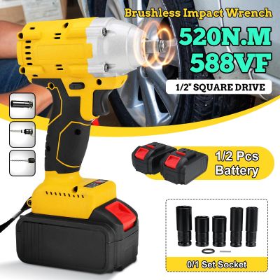 588VF 22800mAh Brushless Cordless Electric Impact Wrench 12 inch Wrench Power Tools Compatible For Makita Rechargeable Battery