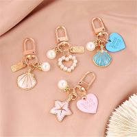 【VV】 Starfish Keychain Tag Rhinestone Chains Car Headset Holder