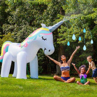 Kids Sprinkler Toy Inflatable Unicorn Water Sprinkler Kids Water Toy for Outside Giant Inflatable Swimming Float Outdoor Fun