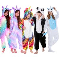 Kigurumi Childrens Onesie for Boys Girls Unicorn Pyjamas Flannel Kids Spiderman Pijamas Suit Animal Sleepwear Winter Panda Pajamas