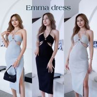 เดรสสายเดี่ยวแต่งห่วงอกสายผูกคอ✨Emma dress✨ผ้าถักพิเศษสุดจึ้ง! ป้ายThitiya