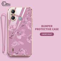 Callfire เคสโทรศัพท์ออกแบบดอกชงโคสำหรับ Infinix Itel A49 A58 คสซิลิโคนนิ่มกันตกแบบใหม่ฟรีสายคล้องกันกระแทก