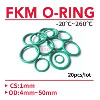 【hot】 20 pcs Fluorine Rubber O O-Ring Gasket 1mm 4-50mm