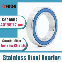 2PCS S6909RS Bearing 45*68*12 mm ABEC-3 440C Stainless Steel S 6909RS Ball Bearings 6909 Stainless Steel Ball Bearing