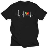 Large mens short sleeves Designs Portugal Country Flag Heartbeat Tshirt Men Kawaii Men Tshirts Plus Size S5Xl 4XL.5XL.6XL