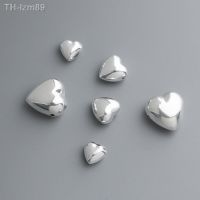 ? ของขวัญ DIY ของขวัญเครื่องประดับ S925 pure silver shiny love beads insulation DIY handmade beaded bracelet necklace heart-shaped loose bead hearts accessories material