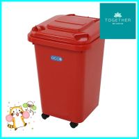 ถังขยะฝาเปิดปิดมีล้อ ACCO CLEAN 60 ลิตร สีแดงDUSTBIN WITH WHEELS ACCO CLEAN 60L RED **ด่วน สินค้าเหลือไม่เยอะ**