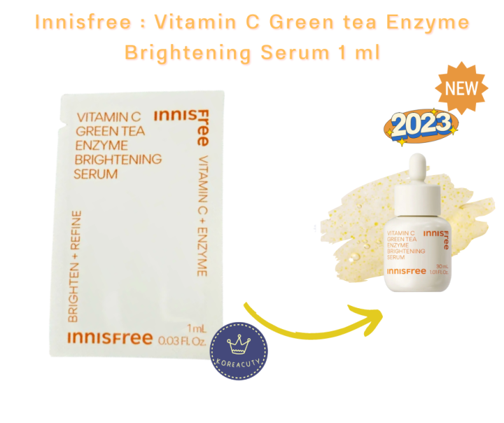 หมดอายุ-2026-innisfree-vitamin-c-green-tea-enzyme-brighteing-serum-แบบซอง-ขนาด-1-ml