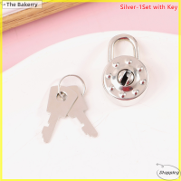 [The Bakerry] 1ชุด Mini round Shape padlock กระเป๋าเดินทางฮาร์ดแวร์ล็อคกุญแจสำหรับเดินทางเครื่องประดับกล่องไดอารี่หนังสือกระเป๋าเดินทาง