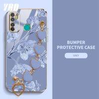 YBD เคสป้องกันกล้องอย่างแม่นยำสำหรับ Infinix Hot 9 เคสสไตล์ผู้หญิงเคลือบป้องกันการตกด้วยสร้อยข้อมือลวดลายรักน่ารัก