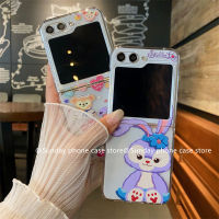 รูปการ์ตูน เคสโทรศัพท์ Samsung Galaxy Z Flip5 Fold5 Flip4 Fold4 Flip3 Fold3 5G เคส ใหม่เทรนด์แฟชั่นที่สร้างสรรค์เคสกระต่ายบัลเล่ต์กรอบด้านหลังแข็งใสเพรียวบาง2023