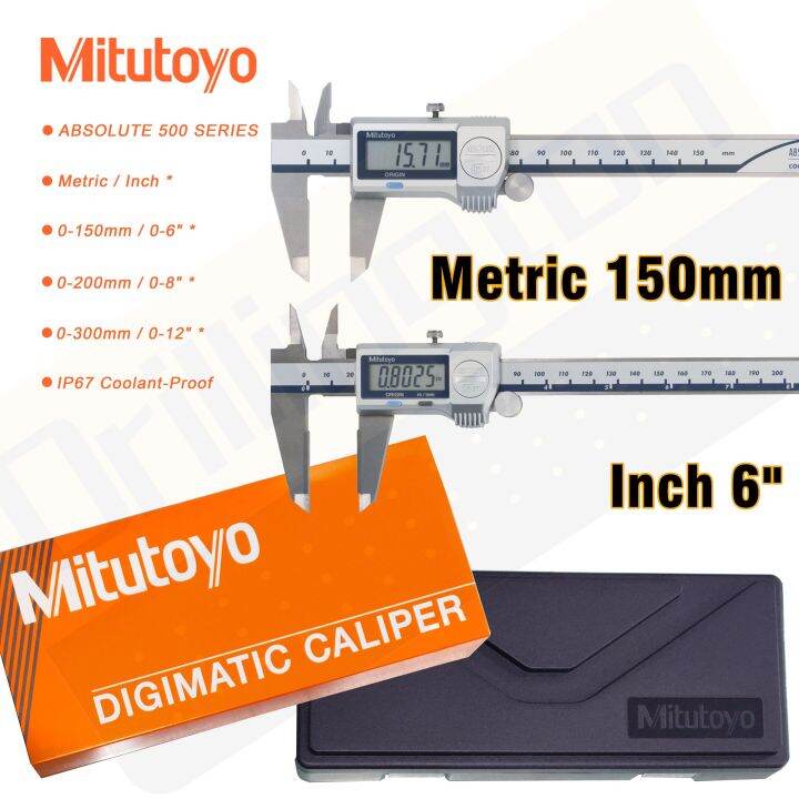 Genuine Mitutoyo Caliper , Metric 150Mm , SERIES 500 ABSOLUTE Coolant ...