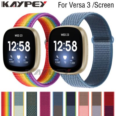 ஐ Nylonowa pętla tkany pasek dla Fitbit Versa 3 opaska z inteligentnym zegarkiem zamiennik Watchband bransoletka sportowa dla Fitbit Versa Sense band