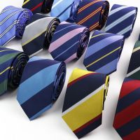 ▥❆☏ Stylish Mens Stripe Necktie College Style Red Navy Blue Green Multi-color Twill Cosplay Party Business Wedding Trendy Neck Ties