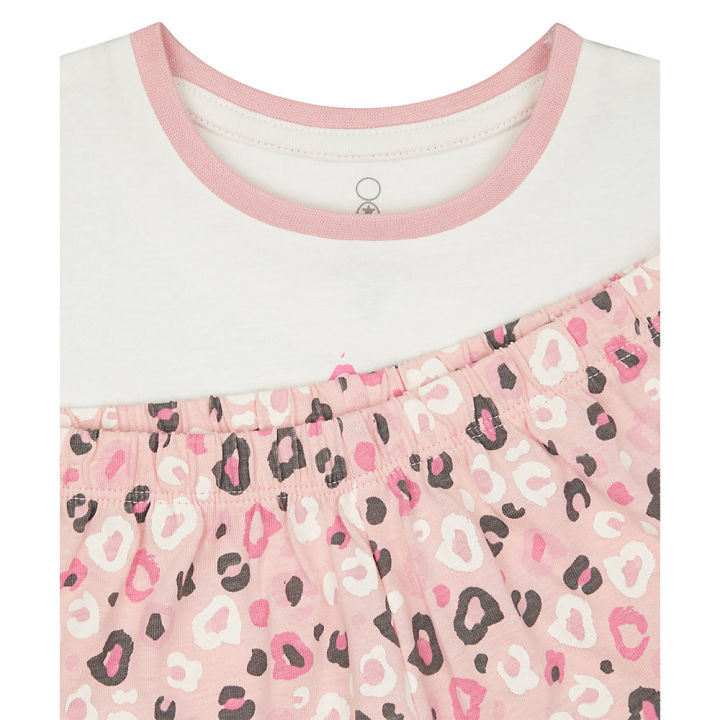 ชุดนอนเด็กผู้หญิง-mothercare-pink-leopard-print-shortie-pyjamas-yd237