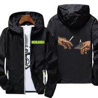 [A innovation] MICHELANGELO Unisex Reflectivejacket ผู้ชายฤดูใบไม้ร่วง Hooded Zipper Jacket แจ็คเก็ตป้องกันแสงแดดขนาดใหญ่