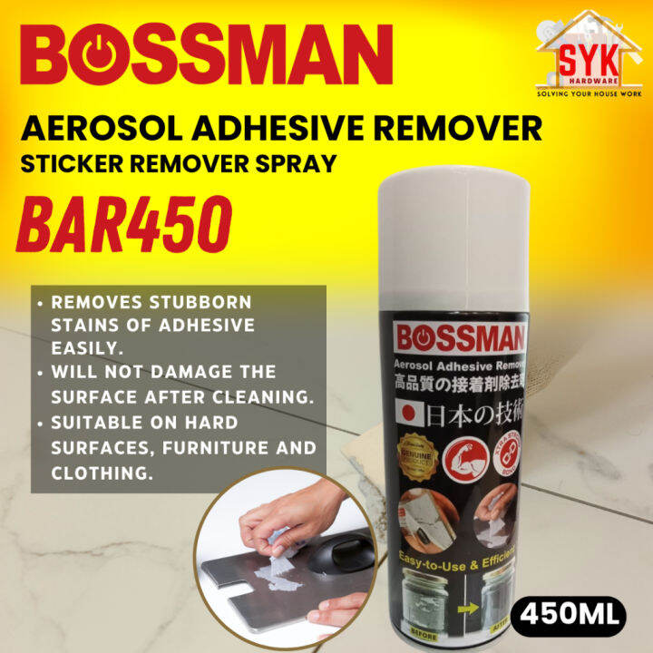 SYK BOSSMAN BAR450 450ml Aerosol Adhesive Remover Adhesive Sticker