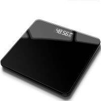 Household Floor Body Scales Black Battery Powered Tempered Glass LCD Display Digital Weighing Bathroom Gym Scale 180kg 26cm