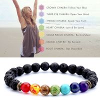 7 Chakra Healing Beaded celet Natural Lava Stone Diffuser celet Jewelry