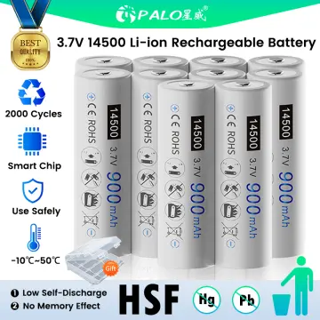 Cheap PALO 14500 900mAh 3.7V Li-ion Rechargeable Batteries AA