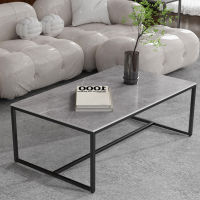 WISFOR โต๊ะกลาง โต๊ะกลางโซฟาลายหินอ่อน Rectangle Side Table ทนต่อการสึกหรอ โต๊ะหน้าโซฟา โต๊ะกาแฟ 100x60cm