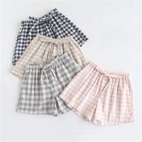 COD SDFGDERGRER M-4XL Korean Plaid Shorts Women 100 Cotton Pajama Shorts Plus Size Pajamas Loose Checkered Shorts Students Casual Shorts Summer Sleepwear Nightwear Short Pants Ladies Homewear