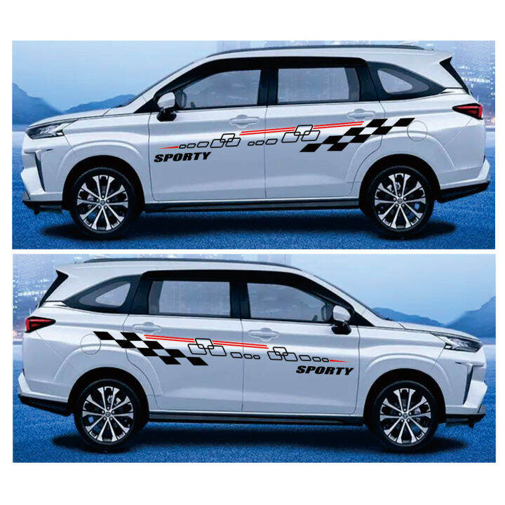 Stiker Mobil Avanza hitam putih Keren Cutting Sticker xenia Lis